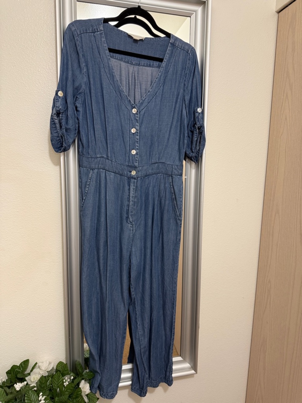 lovestitch Denim Blue Chambray Jumpsuit